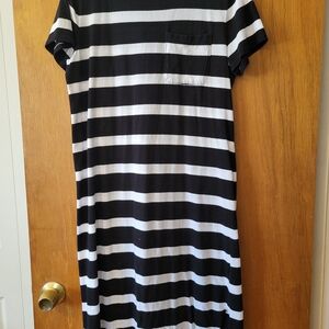 Time and Tru Black and White Striped Dress